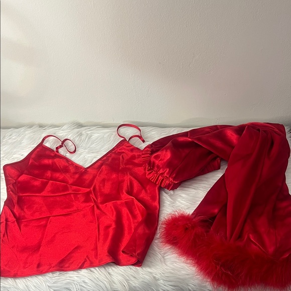Linea Donatella Other - Elegant Red Satin Sleepwear Set